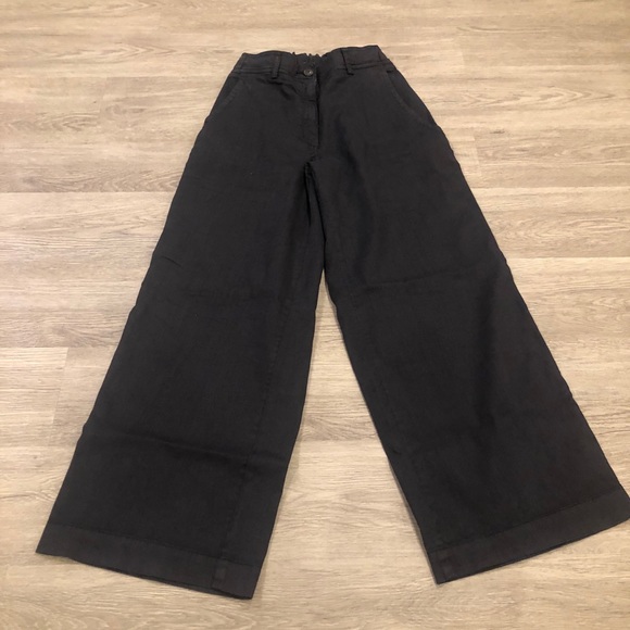 Via Masini 80 Pants - Via Masini 80 High Waist Wide Leg Linen Pants